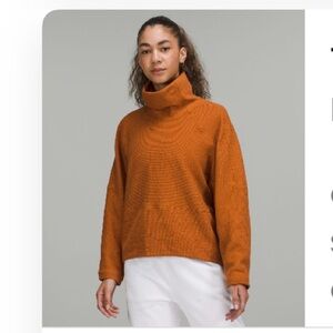 Size 12 lululemon funnel neck pull over in butternut brown